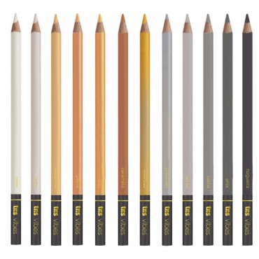 Lápis de Cor Vibes – Tons Escandinavos – 12 Cores + 1 Lápis 6B – Tris