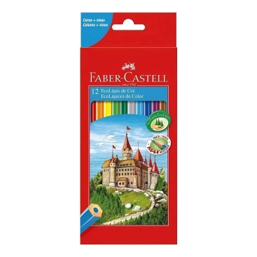 Lápis De Cor 12 Cores Faber Castell Ecolápis Sextavado