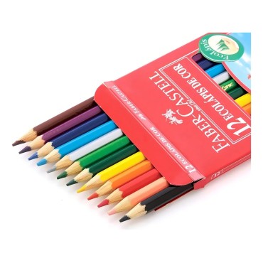 Lápis De Cor 12 Cores Faber Castell Ecolápis Sextavado
