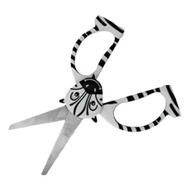 Tesoura Escolar zebra 12cm Ponta Redonda Kaz