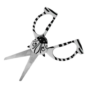 Tesoura Escolar zebra 12cm Ponta Redonda Kaz