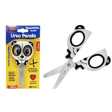 Tesoura escolar Panda 13cm - KAZ