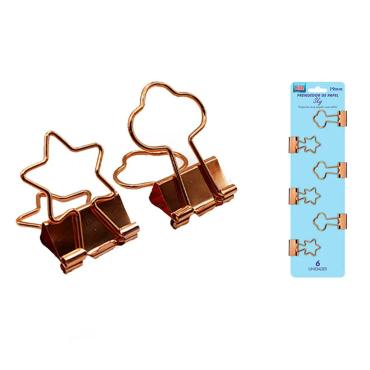 Binder Clip 19mm Sky (Estrela e Nuvem) – Kaz