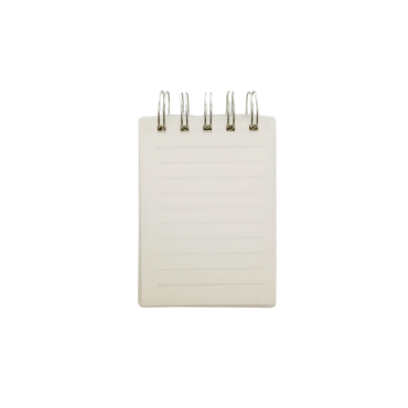 Bloco de notas capa rígida transparente 7,7x10,5cm