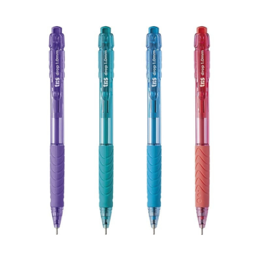 Caneta Esferográfica Retrátil Tris Drop 1.0mm Azul