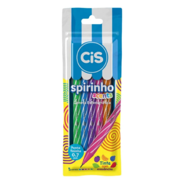 Caneta Esferográfica Spirinho Scents 5 Cores