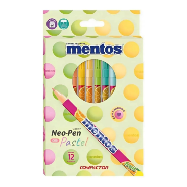 Caneta Hidrográfica Neo‑Pen Mentos Pastel – 12 cores