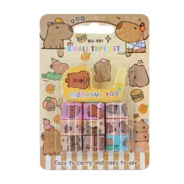 Fita Adesiva Capivara com Suporte – 9 unidades