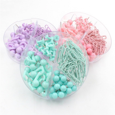 Kit Office Clips/Alfinetes – Tom pastel 