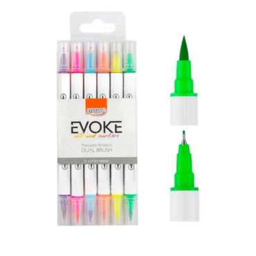 Marcador Artístico 2 pontas Neon – 6 cores - LYKE