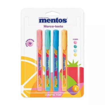 Marca-texto Destaq Mentos – 4 cores Pastel