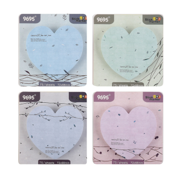 Notas autoadesivas - Sticky Notes Bloco Coração e Folhagens