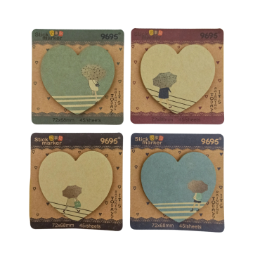 Notas autoadesivas - Sticky Notes Bloco Coração Vintage