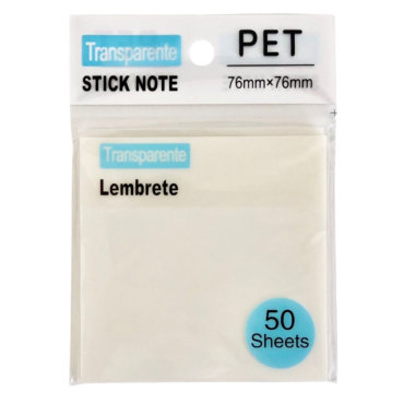 Papelaria - Notas autoadesivas - Sticky notes Transparente 76mmx76mm
