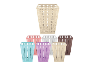 Papelaria - Organizador de Plástico Quadrado Trama Colors 12x9cm