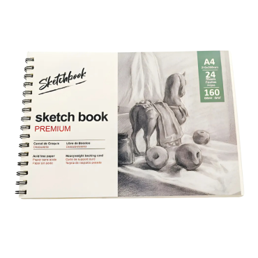 Papelaria - Sketchbook Premium A4 160g/m² – 24 Folhas