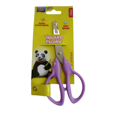 Papelaria - Tesoura Cabo Golfinho com Brilho Strass - Kaz