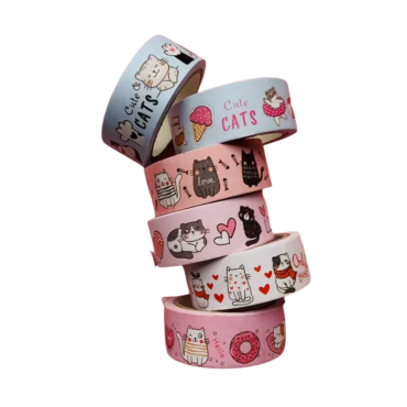 Fita Washi Tape Gatinhos kit 6 unid.