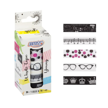 Papelaria - Washi Tape Young BRW - Kit com 5