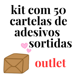 KIT 50 CARTELAS DE ADESIVO SORTIDAS *OUTLET*