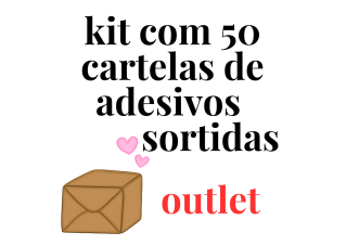 Papelaria - KIT 50 CARTELAS DE ADESIVO SORTIDAS *OUTLET*